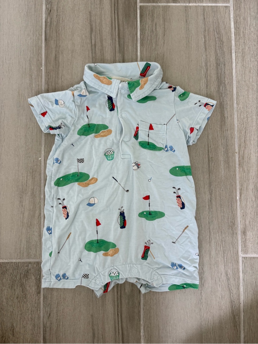 TULLABEE Golf Country Club Polo Shortie Romper Onesie 0-3M